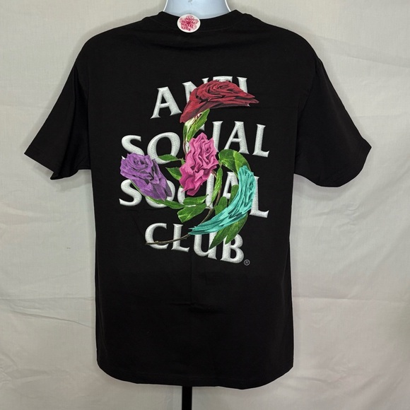 Large - Authentic Anti Social Social Club Thorns Kkoch Black NWT - Picture 1 of 2